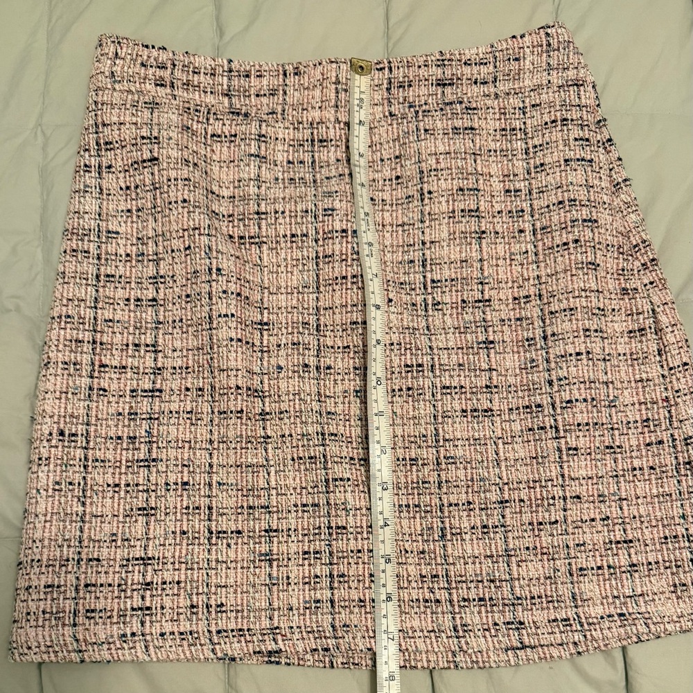 LOFT pink multicolored Tweed A-Line Skirt Size 2 - Picture 10 of 10